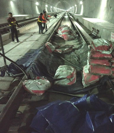 广东河源中铁二十五局某隧道使用我公司微膨胀结合注浆料100多吨